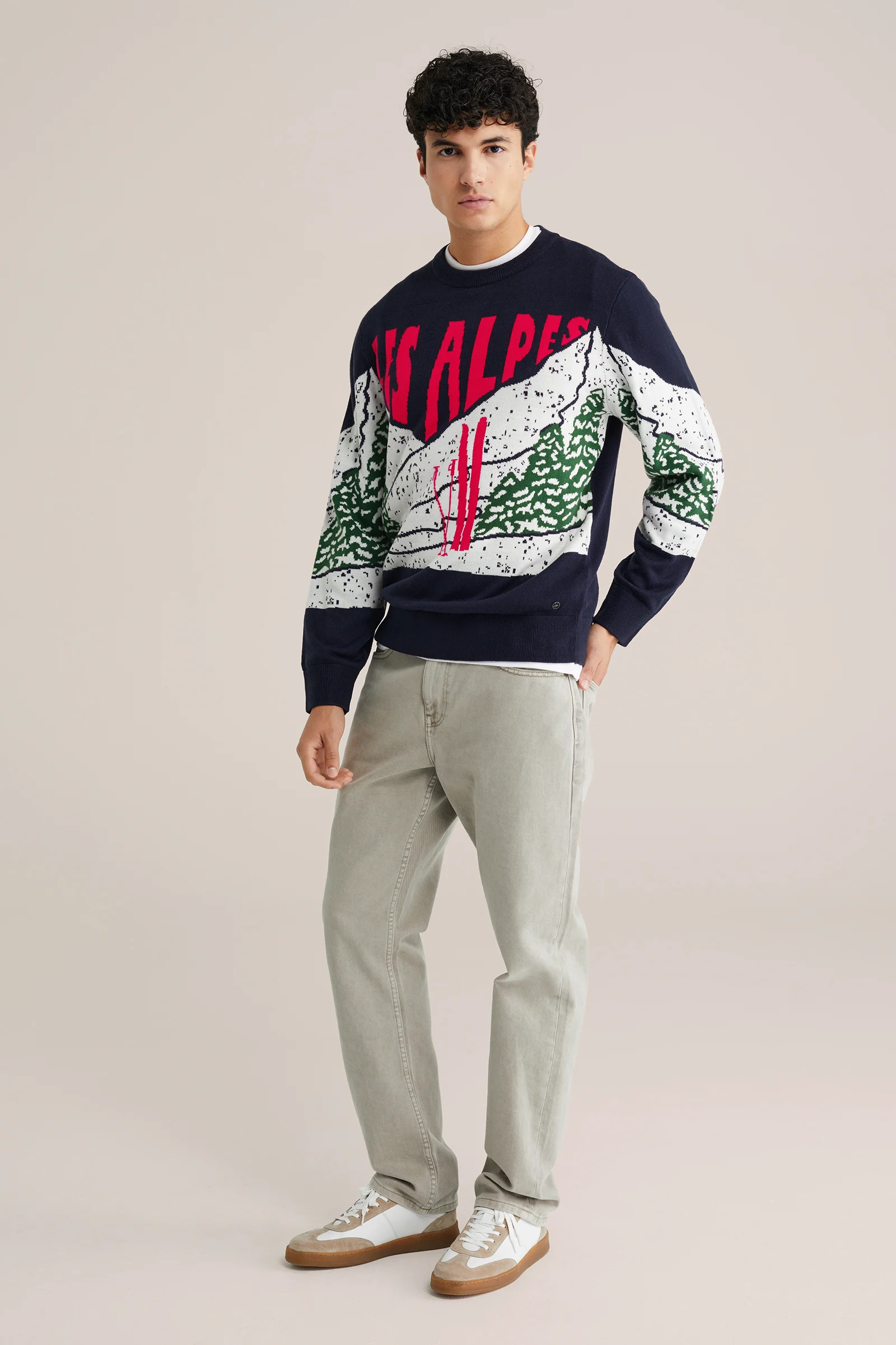 Heren regular fit trui met print