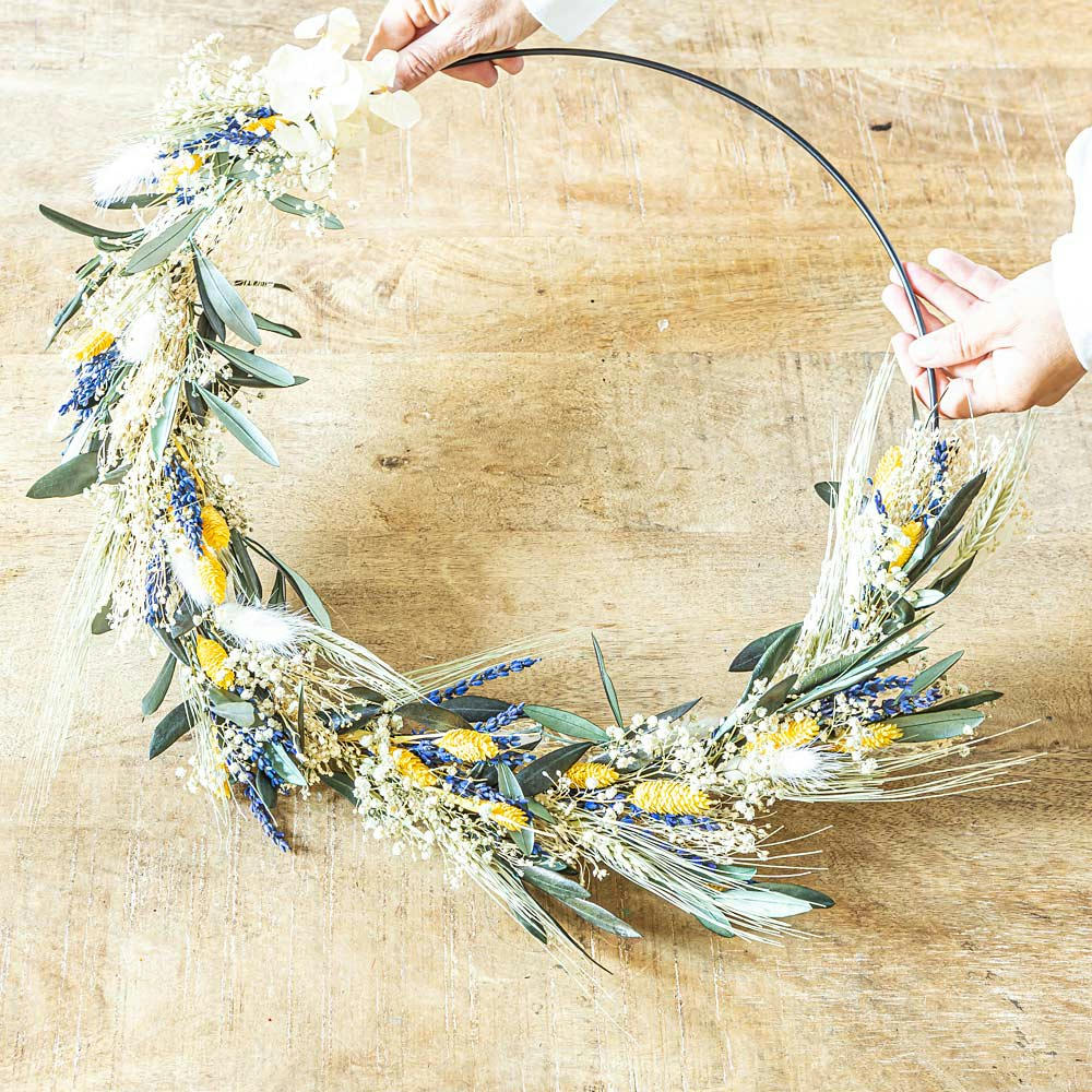 HUGO - Couronne murale de fleurs séchées Hugo D30cm