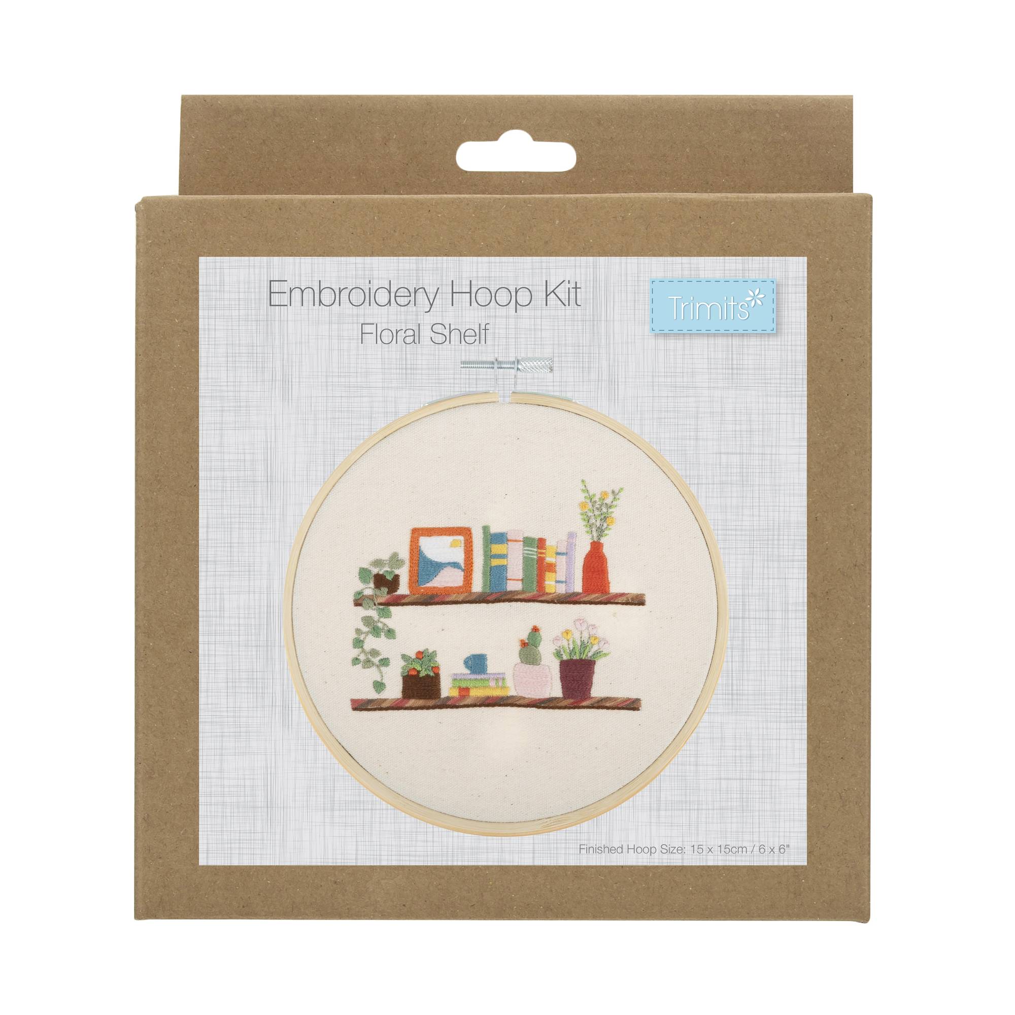 Trimits Floral Shelf Embroidery Hoop Kit