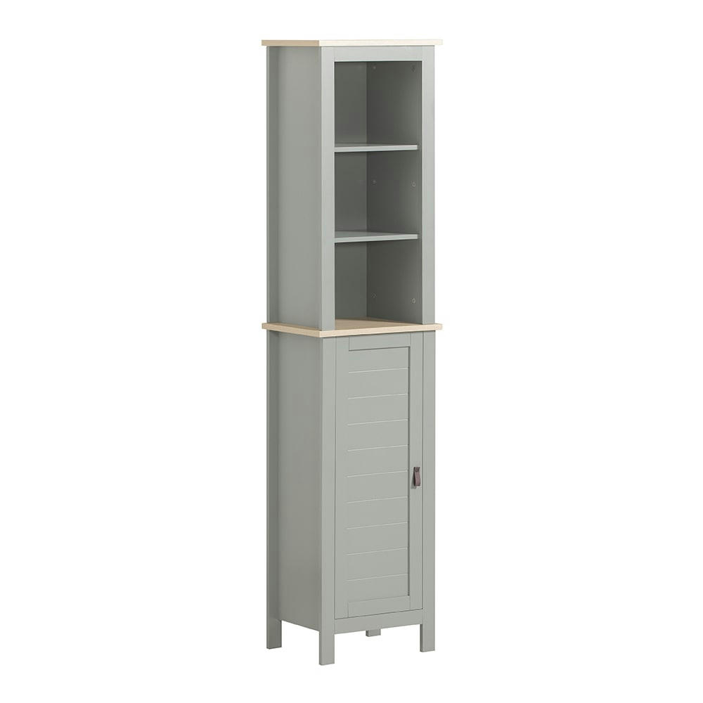 - Meuble colonne effet bois gris