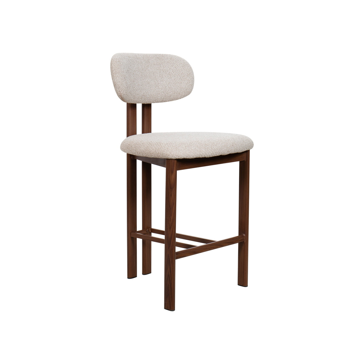 Giga Meubel Barstoel Noor - Beige/Walnoot - Zithoogte 65cm - Set van 2