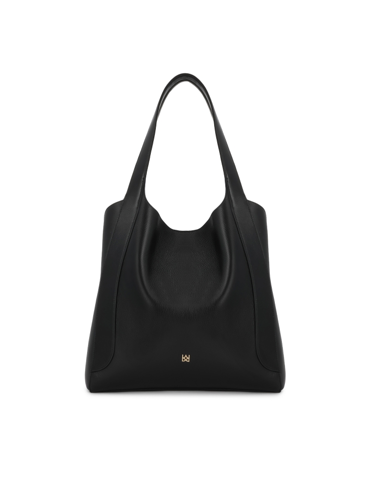 Capacious leather shoulder bag