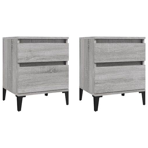 NNEVL Bedside Cabinets 2 pcs Grey Sonoma 40x35x50 cm