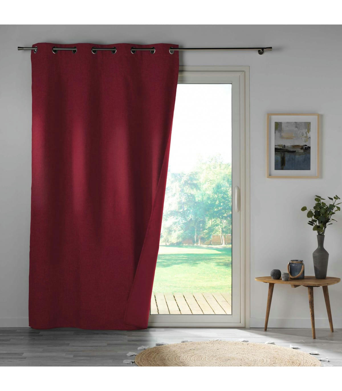 - Rideau bordeaux 100% occultant black out 140x260cm - Bordeaux