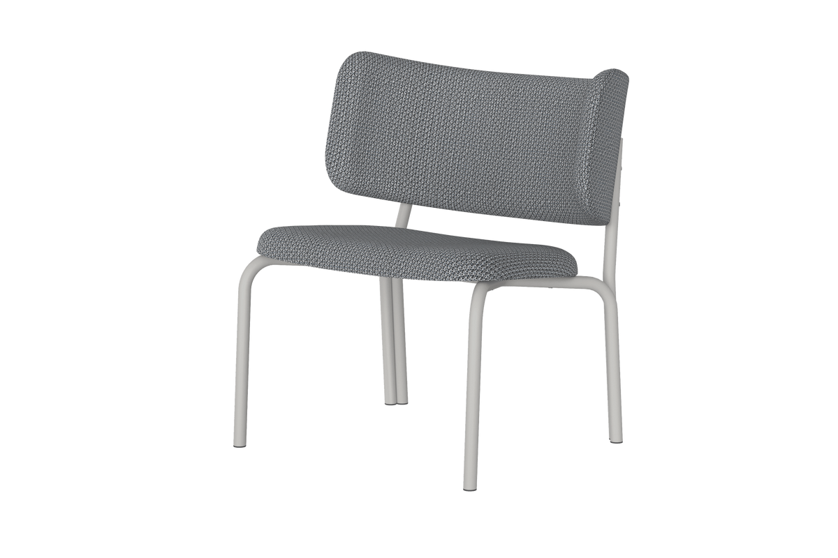 noo.ma Kei Lounge Chair - design fauteuil, metaal en 100% polyester, Black & Grey Mélange