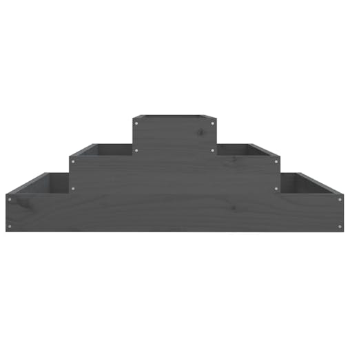 NNEVL Planter Grey 80x80x27 cm Solid Wood Pine