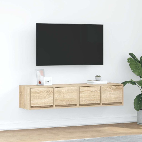 2x Szafka Pod Telewizor Szafka RTV Półka Stolik Telewizyjny 60x31x25.5 cm