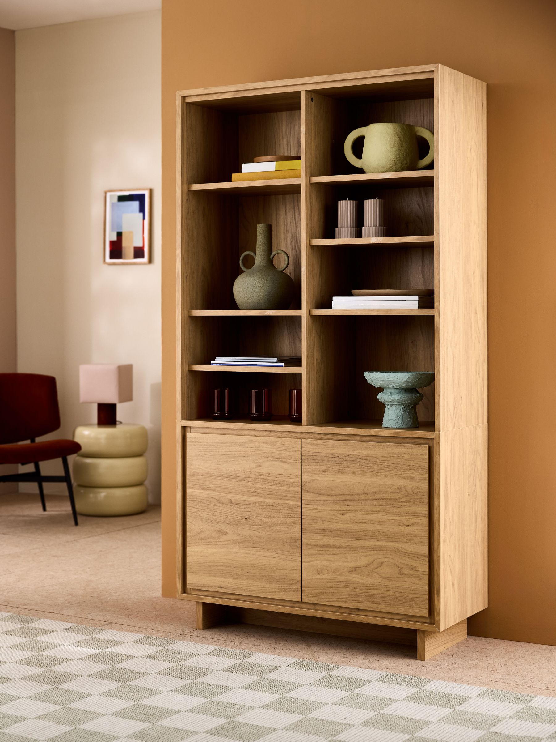 Oak Effect Kaci Shelving Unit