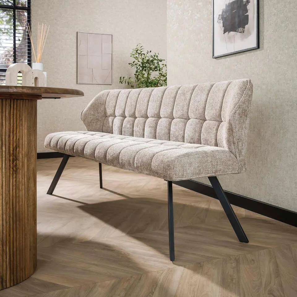 Fraaai - Ramon eetkamerbank 180 cm geweven - zand