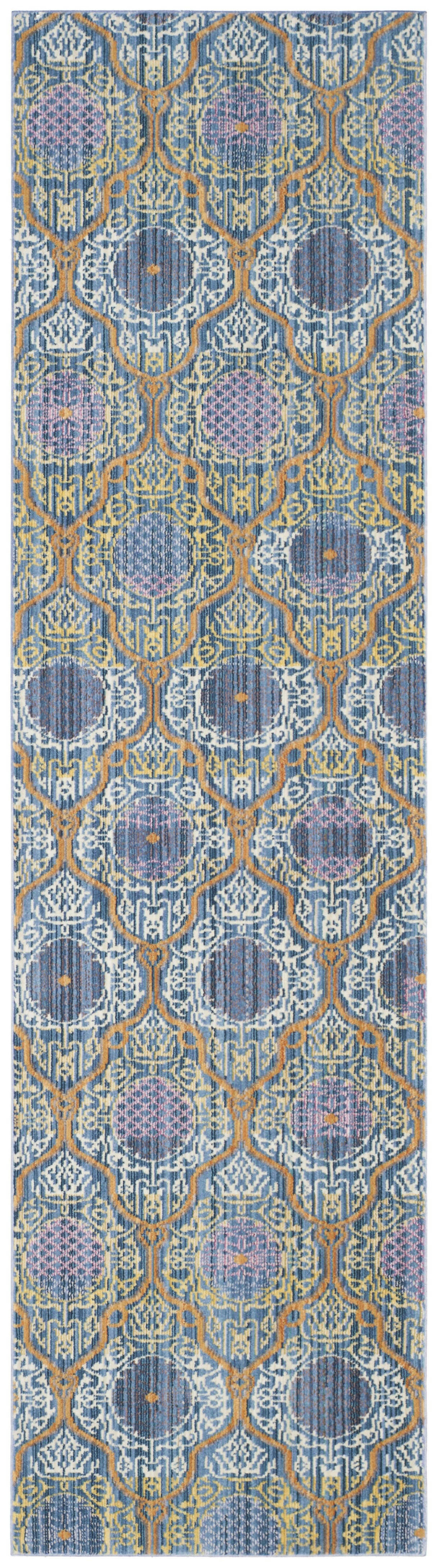 VALENCIA - Tapis de salon interieur en lavande & or, 69 x 244 cm