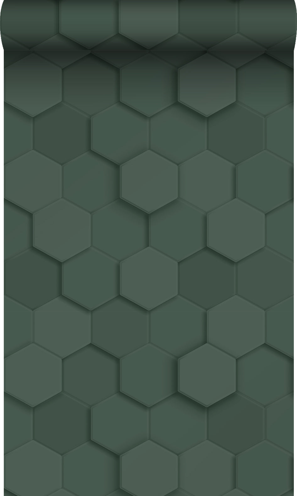 Origin Wallcoverings behang 3d hexagon motief donkergroen - 53 cm x 10.05 m - 347852