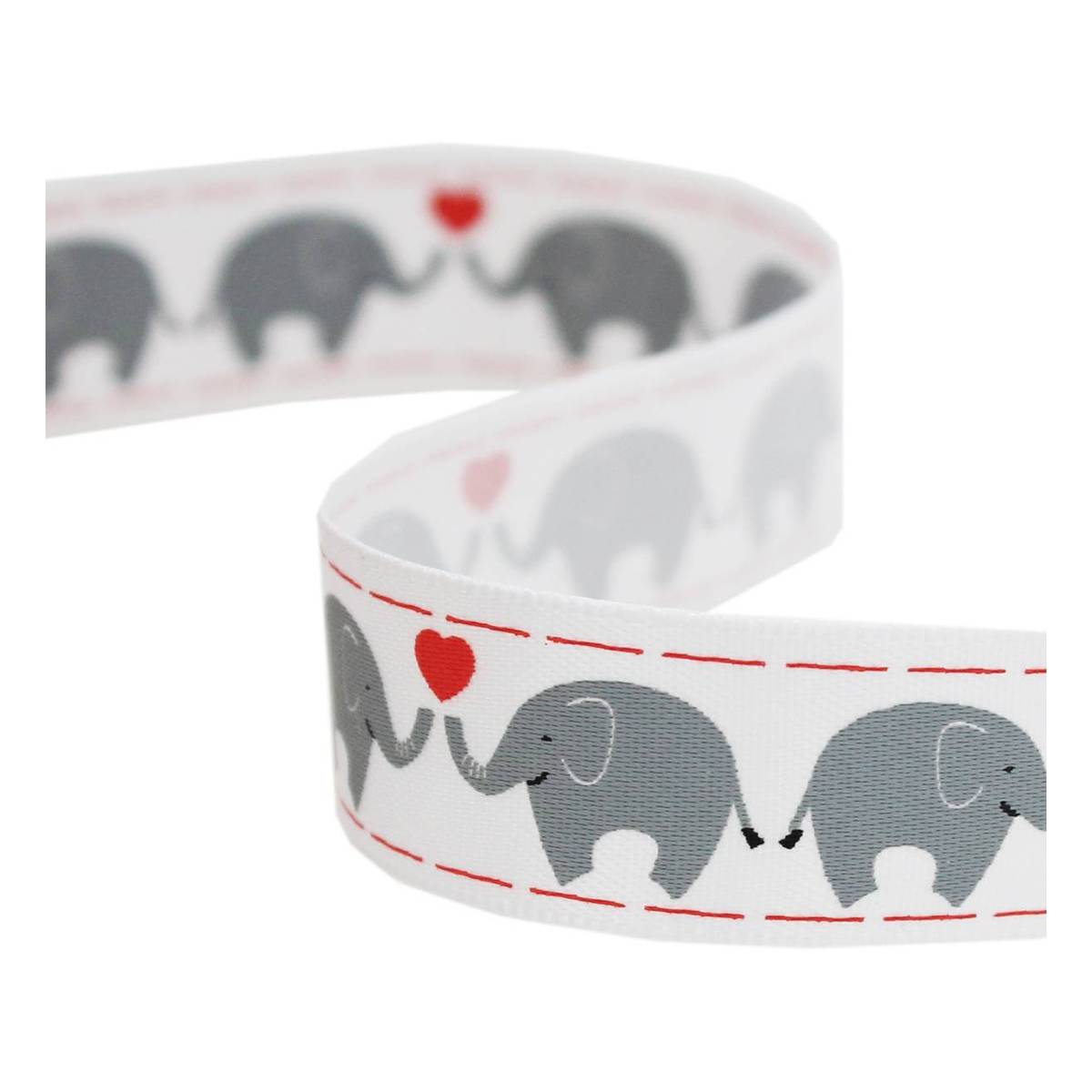 Kissing Elephant Satin Ribbon 16mm x 4m