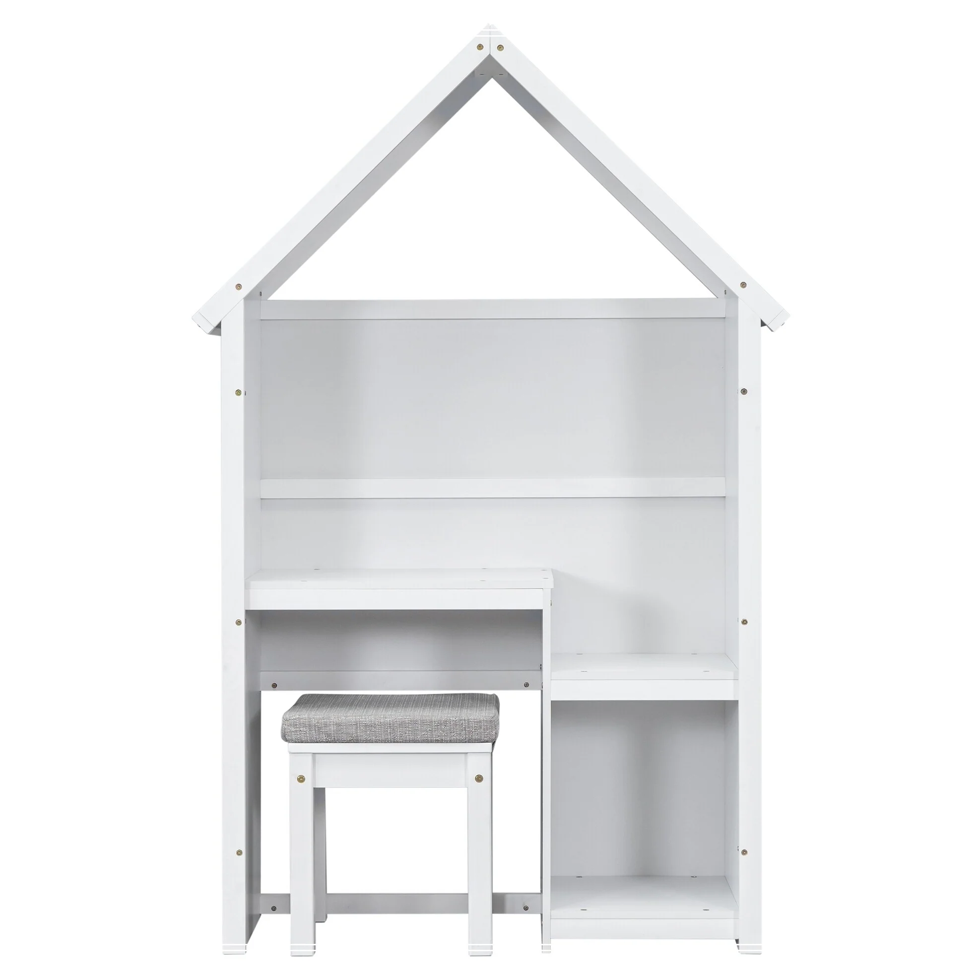 House-Shaped Kids Desk with a Cushion Stool