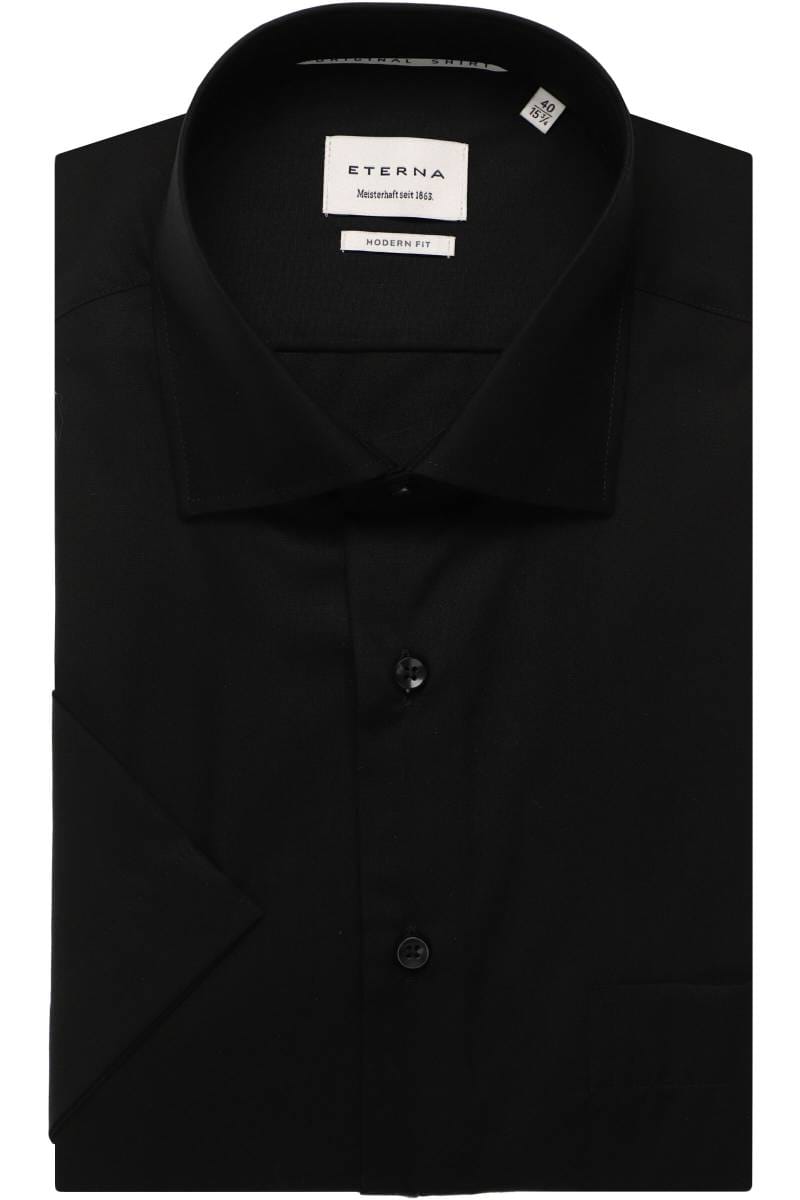 ETERNA Modern Fit Hemd schwarz, Einfarbig
