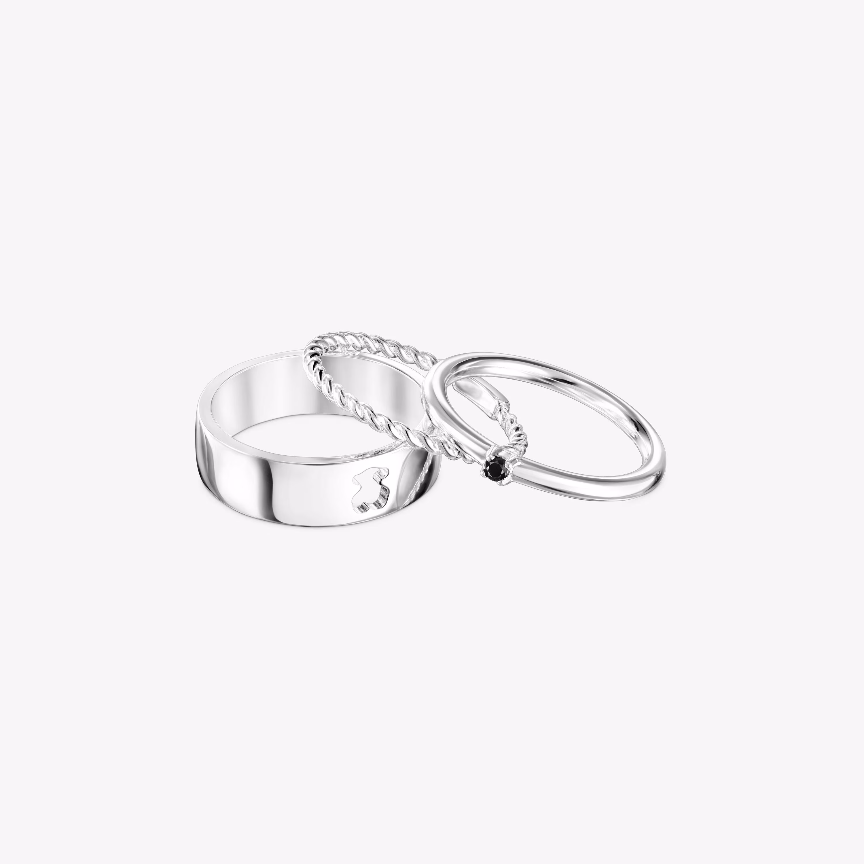 Pack de Anillos de plata y espinela motivos oso Ring Mix