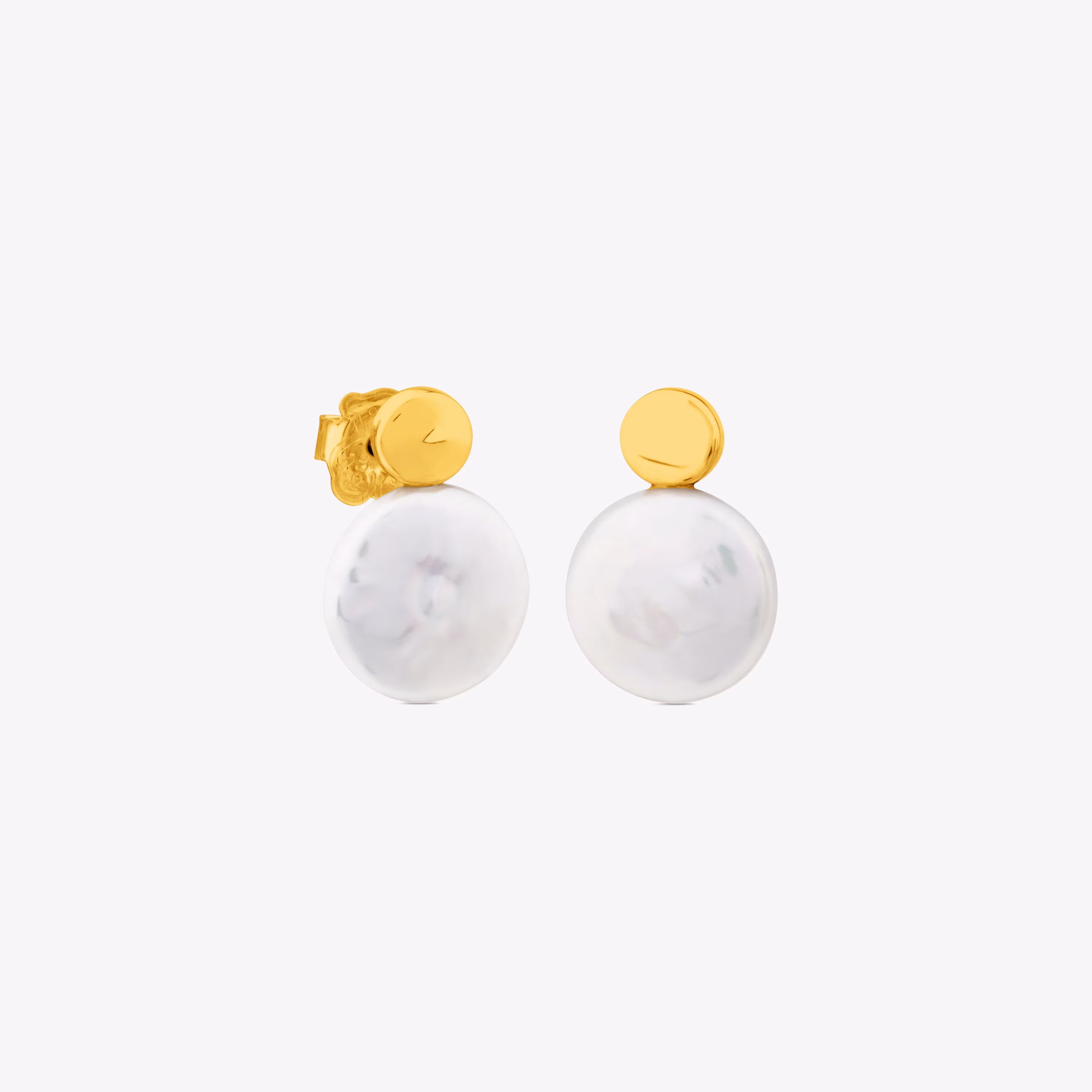 Pendientes de oro con perla cultivada Alecia