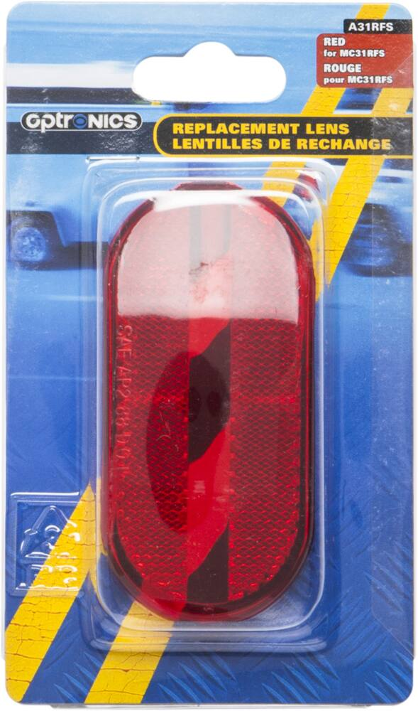 Optronics Oval Red Replacement Lens for Clearance Markers, 4-x2-1/16-in