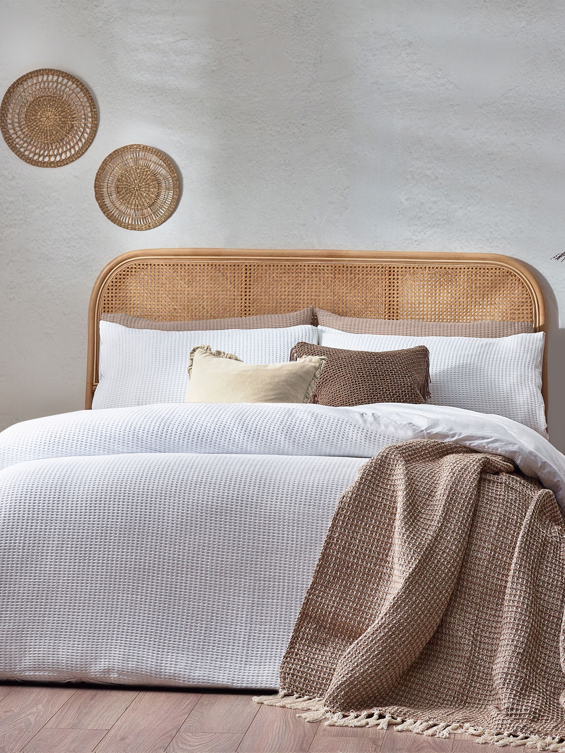 Yard White Chunky Waffle100% Cotton Duvet Cover Set