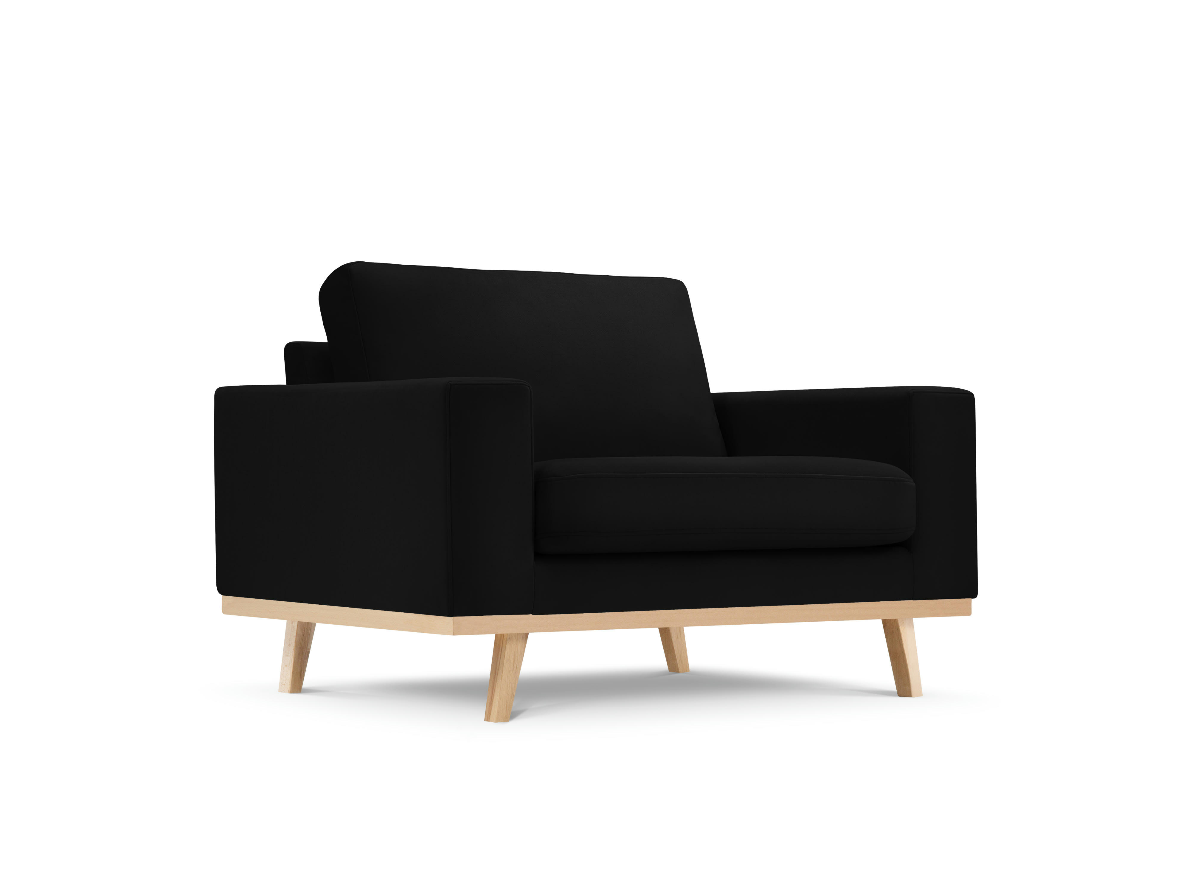 TUGELA - Fauteuil en velours noir