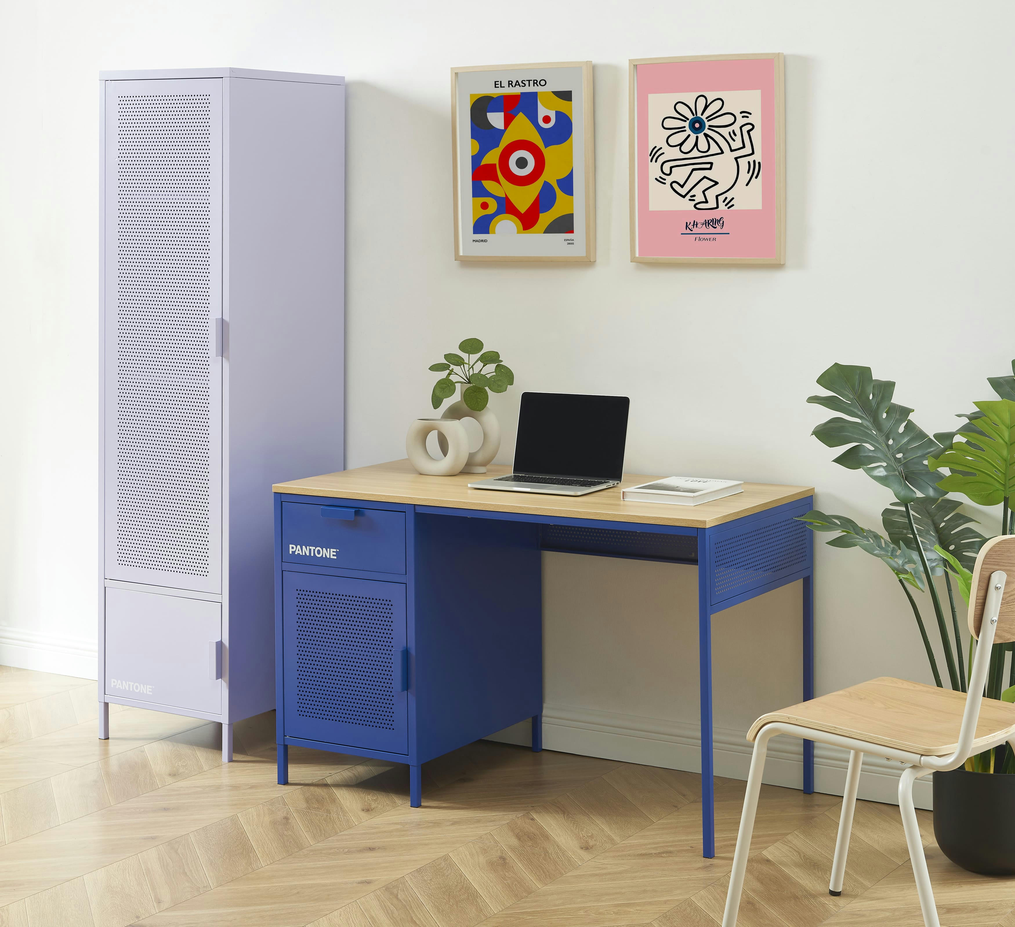PANTONE - Bureau  métal bleu électrique 120cm