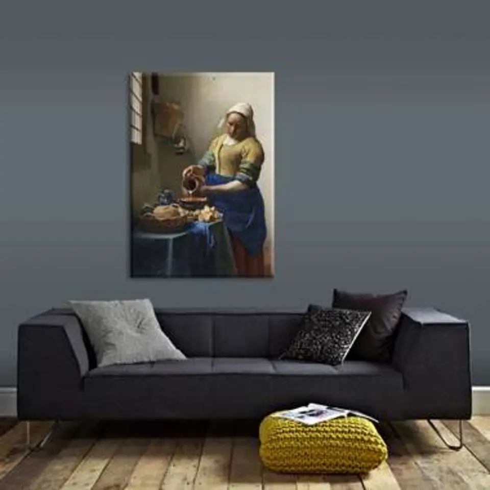 Art for the Home - Canvas - Het melkmeisje - 70x100 cm