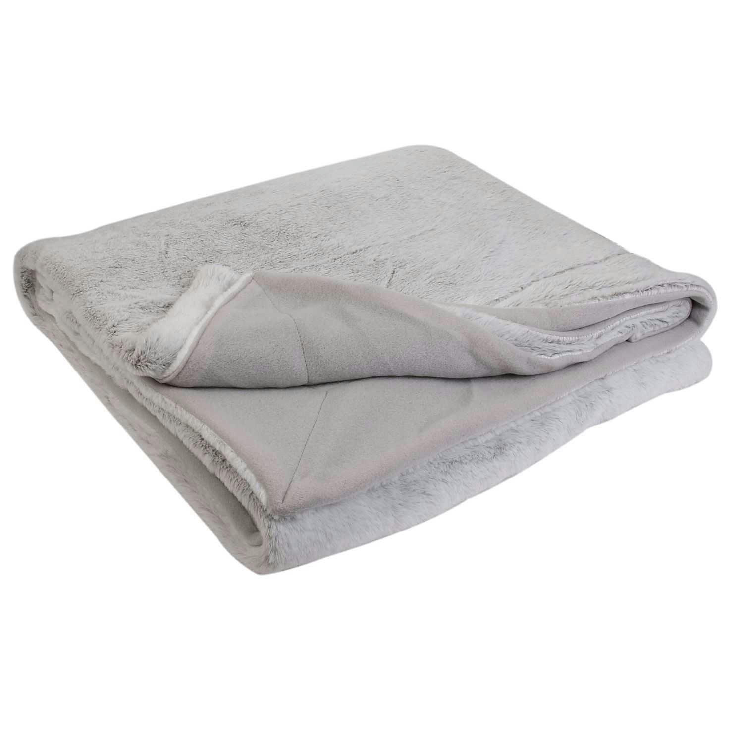 - Plaid imitation fourrure xxl 140x200cm gris
