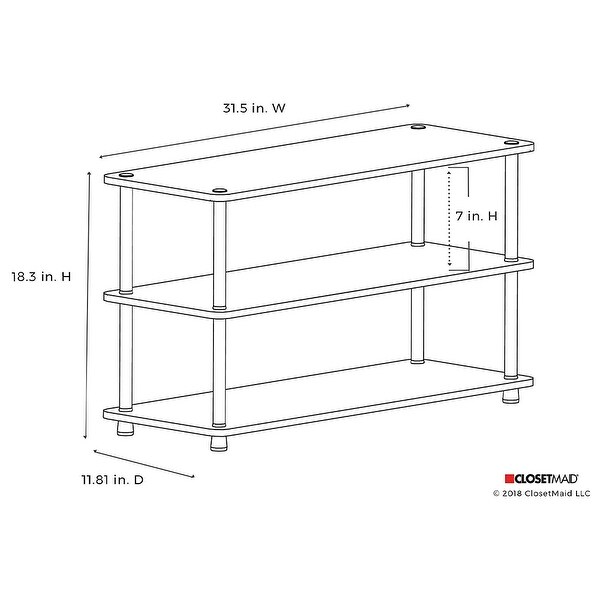 ClosetMaid 501500 3-Tier Shoe Organizer for 12 Pairs of Shoes, Cherry Finish - 15.65