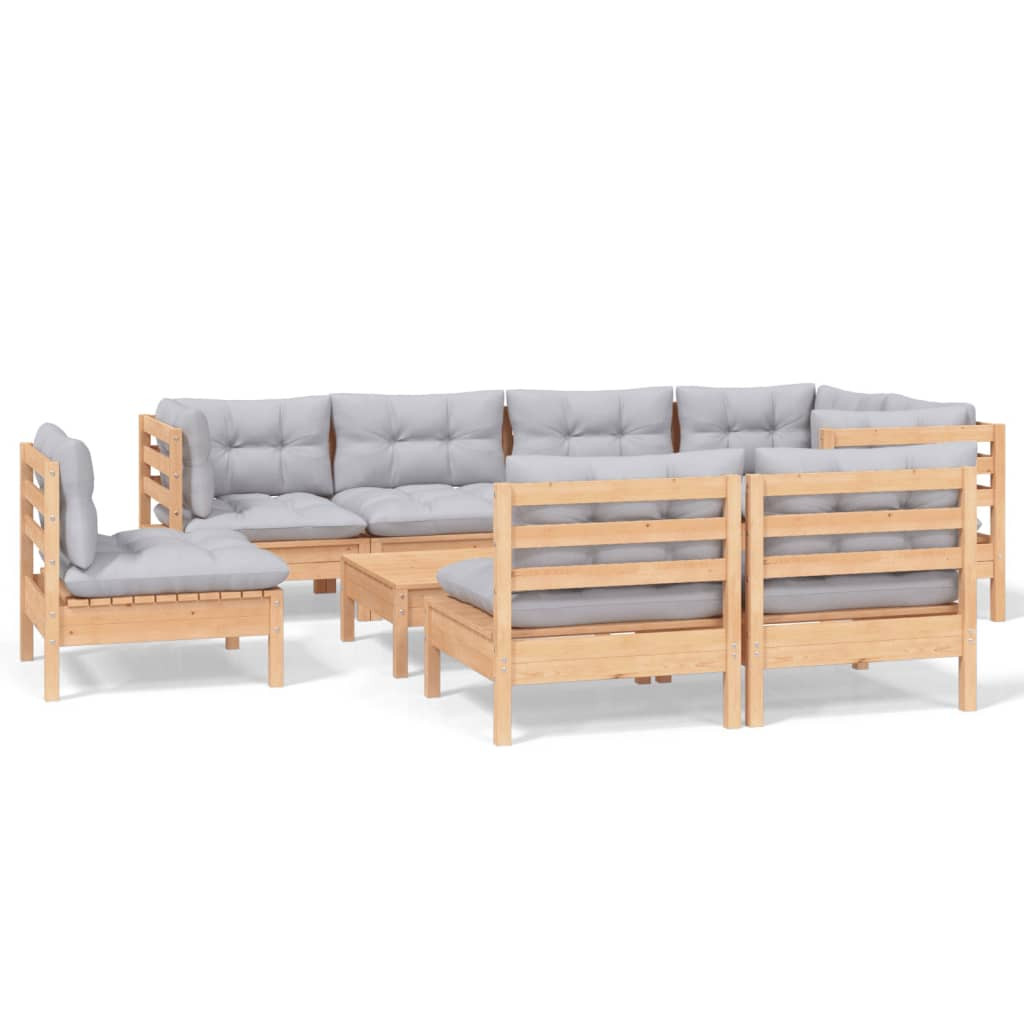 Zestaw wypoczynkowy do ogrodu Szary Drewno sosnowe vidaXL