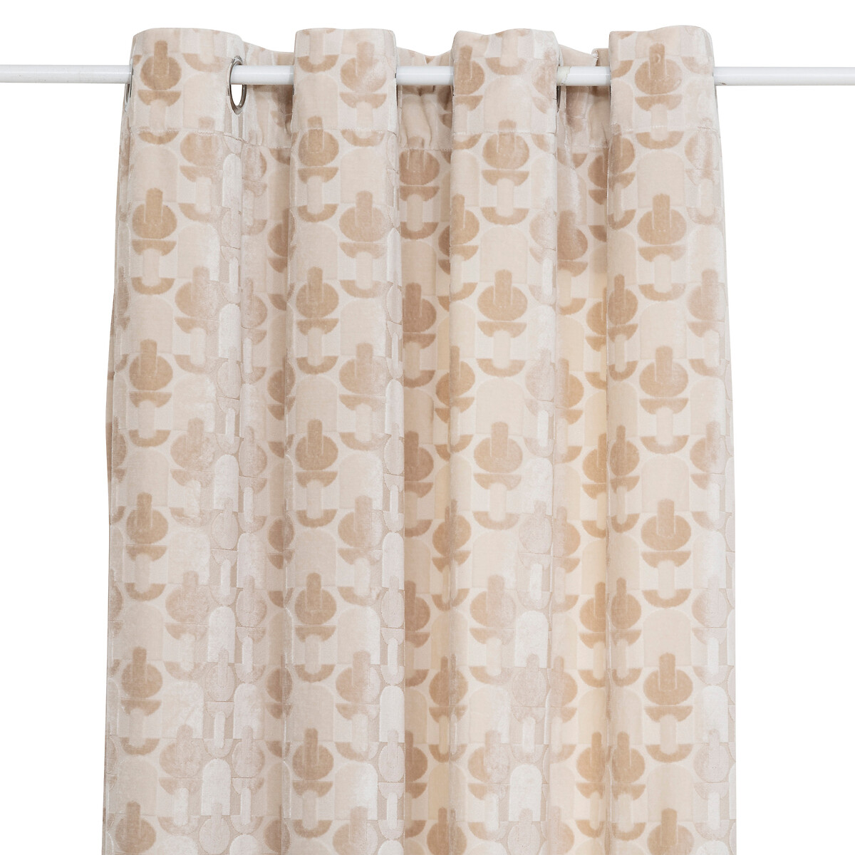 Curtain "Luna" Velvet Jacquard, Linen, 140x260 cm