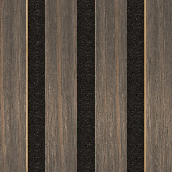 Panneau Acoustique 11mm - Noyer Foncé - Feutrine Noire - 240x60cm - Lot de 4