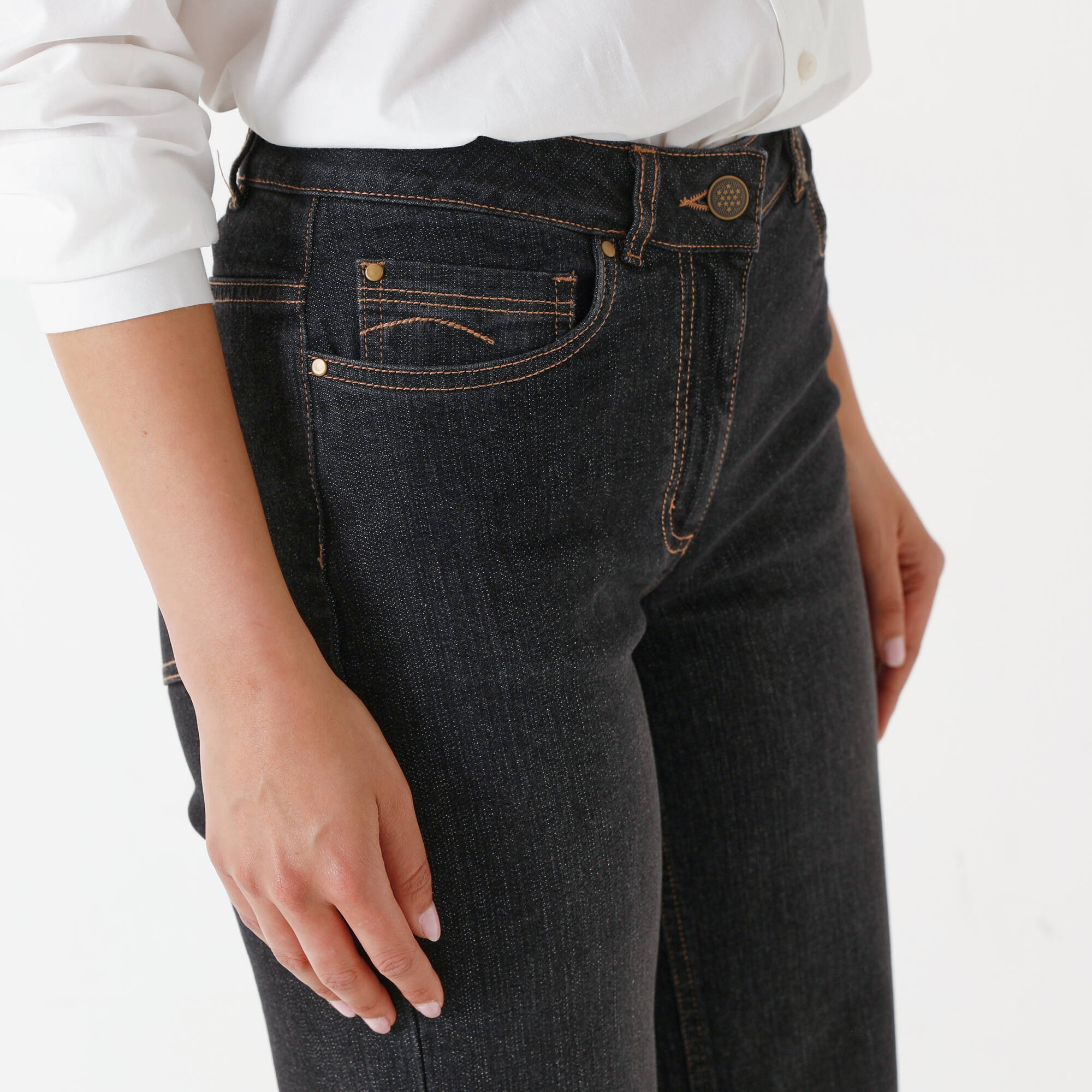 Jean coupe large stretch, petite stature