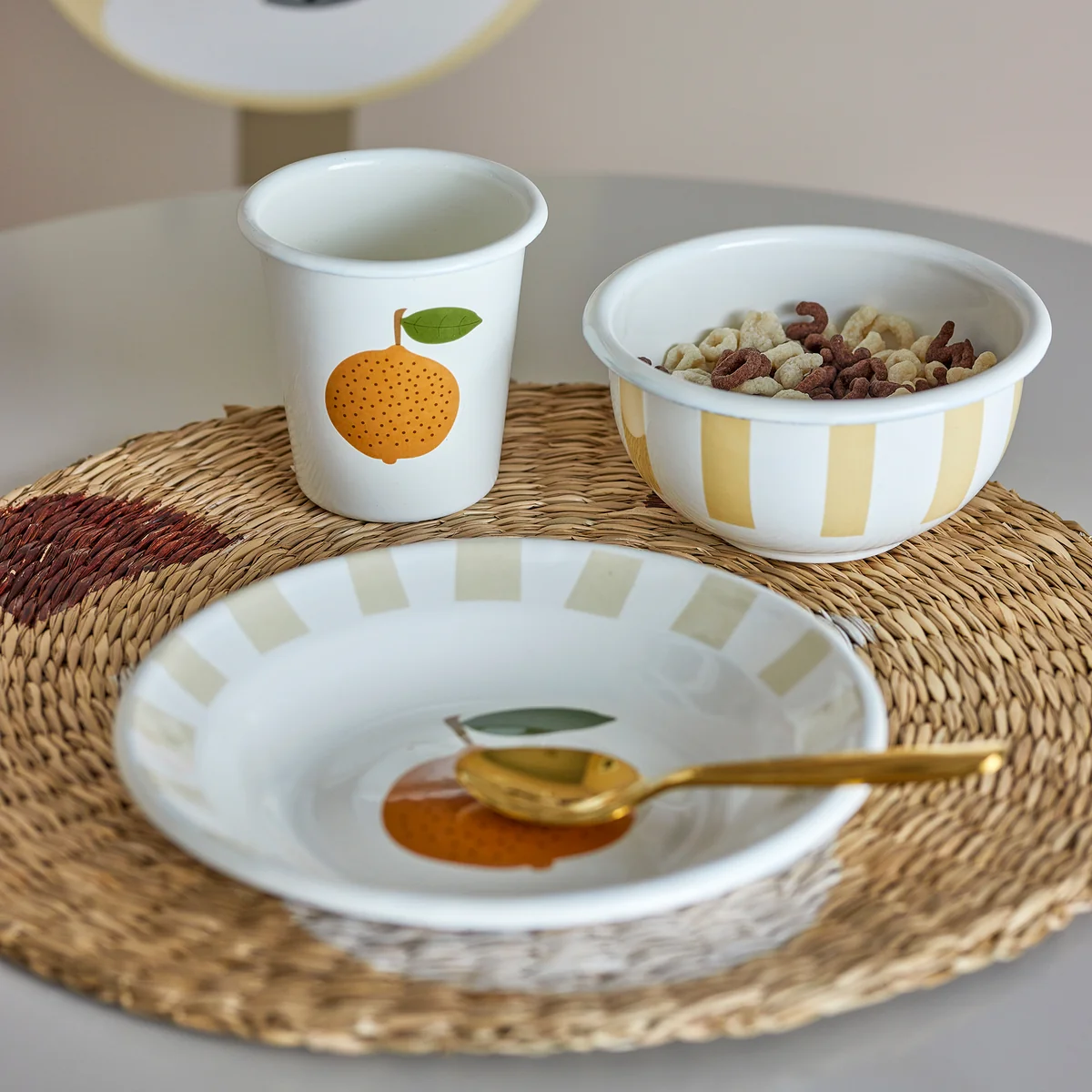 Bloomingville Mini - Agnes Geschirr-Set, orange (3er-Set)