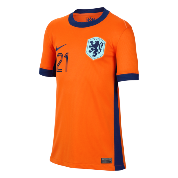 Frenkie de Jong Netherlands National Team Nike Youth 2024 Home Replica Jersey - Orange