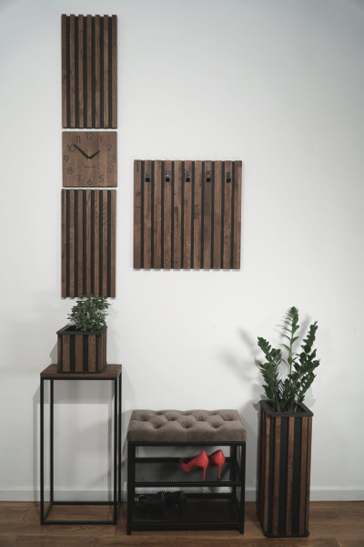 Drewniany wieszak na ubrania Lamele 60cm brązowy
