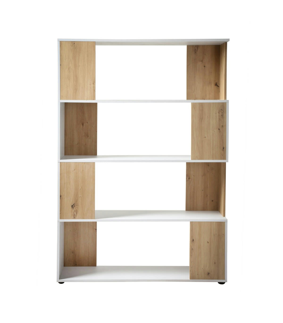 VAREL 2 - Bibliothèque 4 étagères - H163cm - Blanc