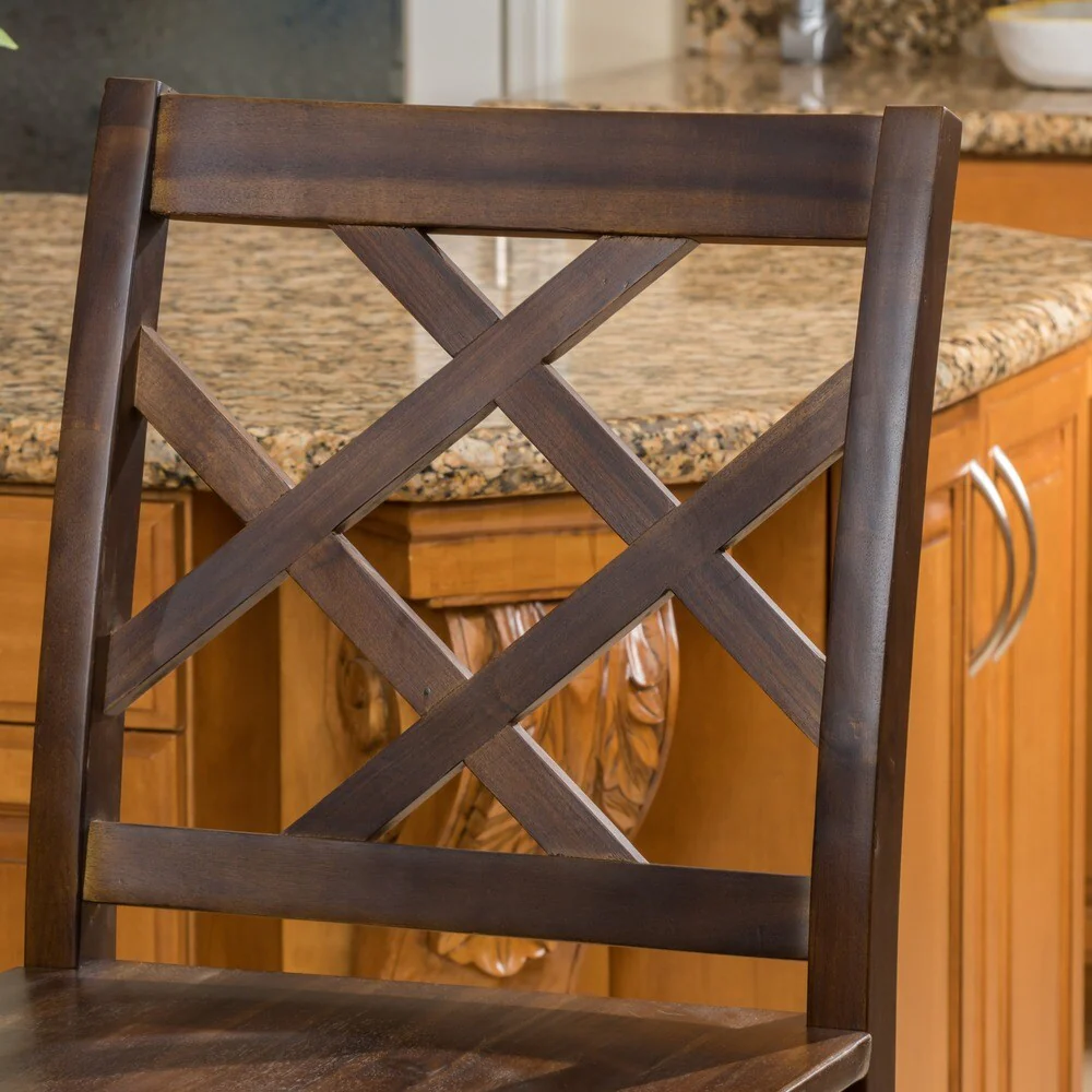 Naples Acacia 26-inch Wood Counter Stool (Set of 2) by Christopher Knight Home