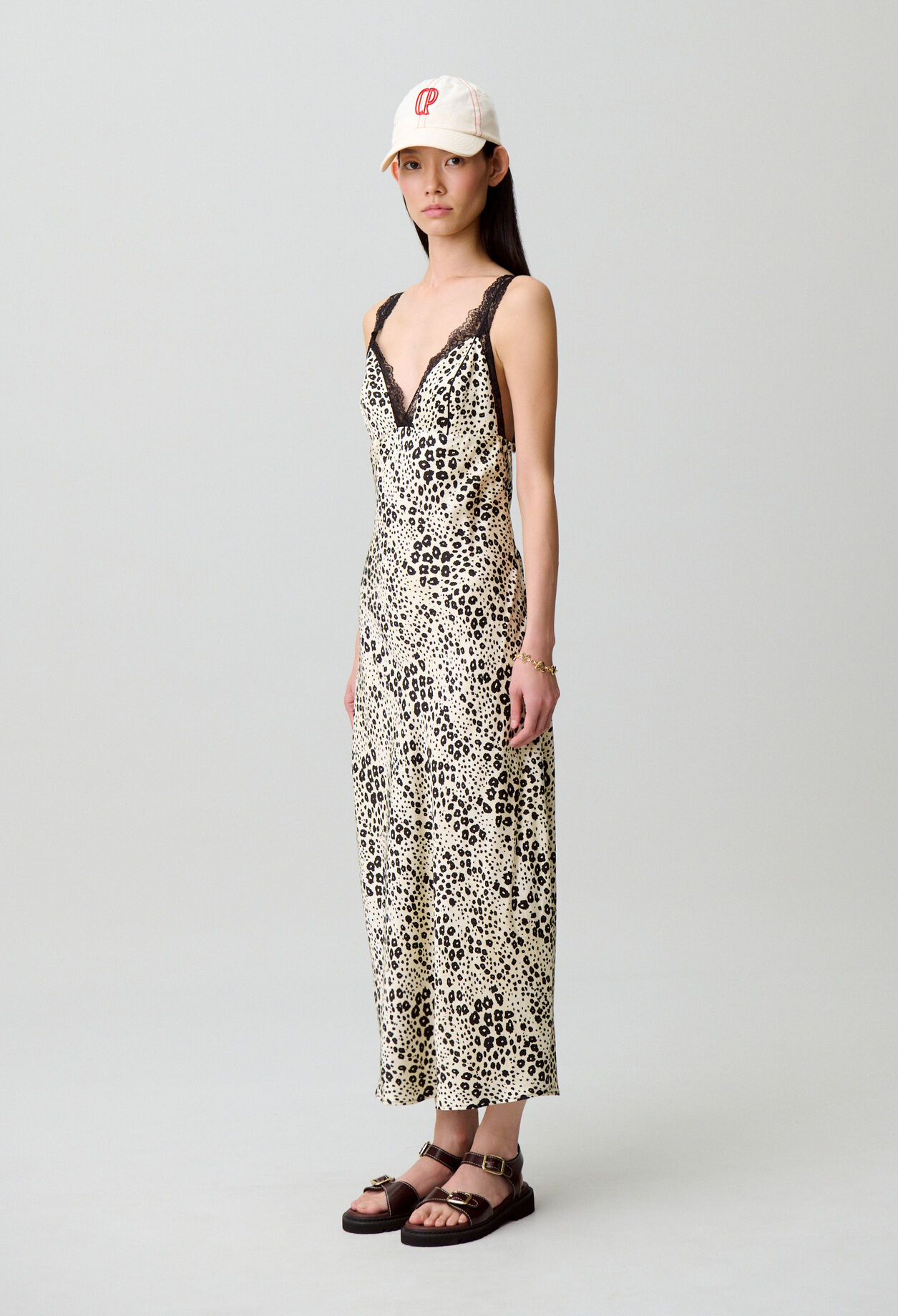 Robe satin imprimé léopard