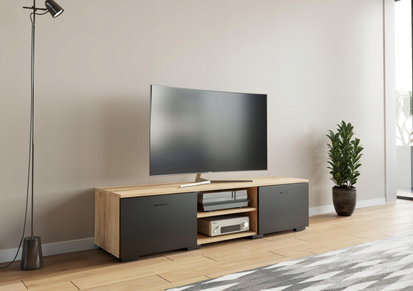 Stolik szafka rtv ROMA 150cm artisan czarny komoda
