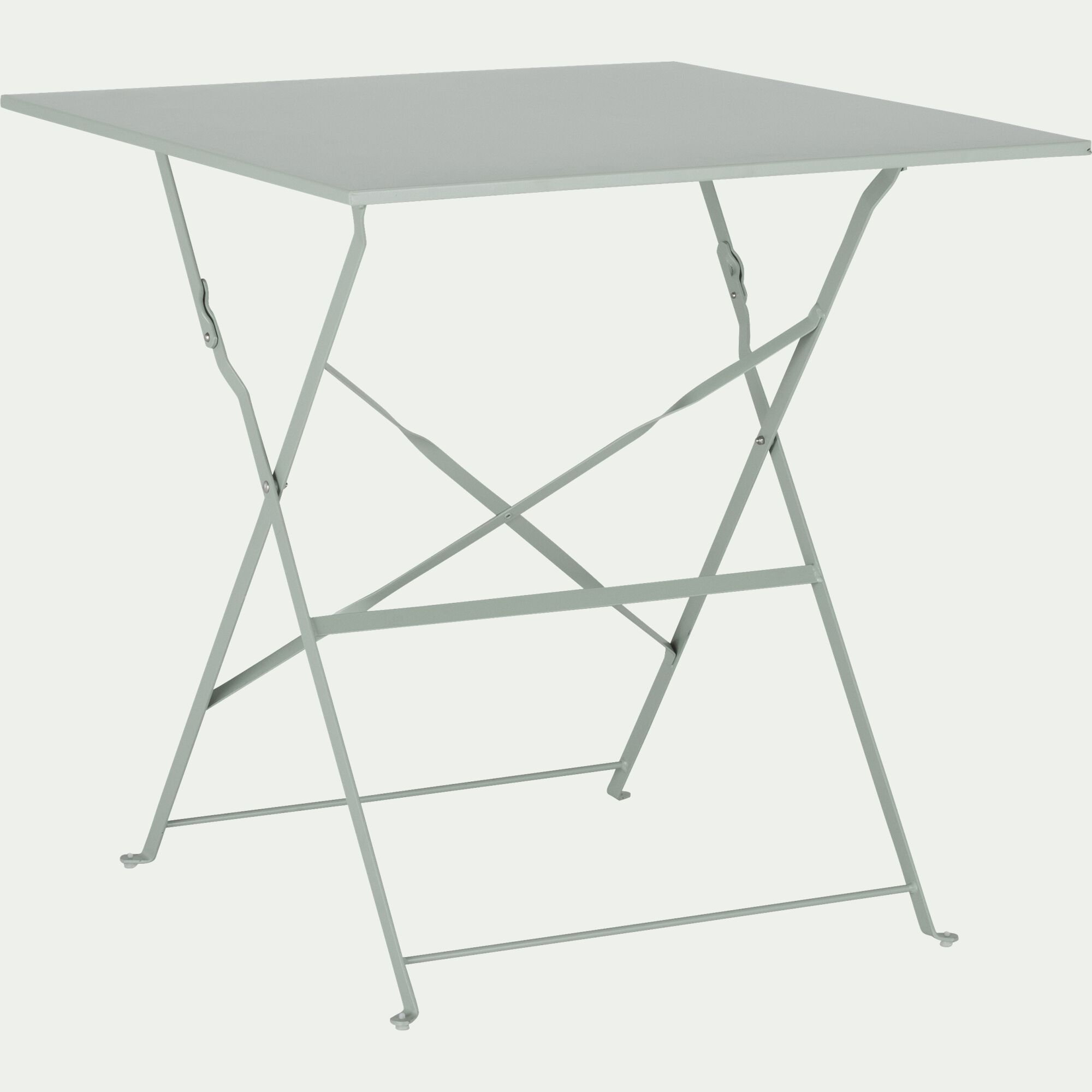CERVIONE - Table de repas jardin pliante en acier - vert olivier (2 places)