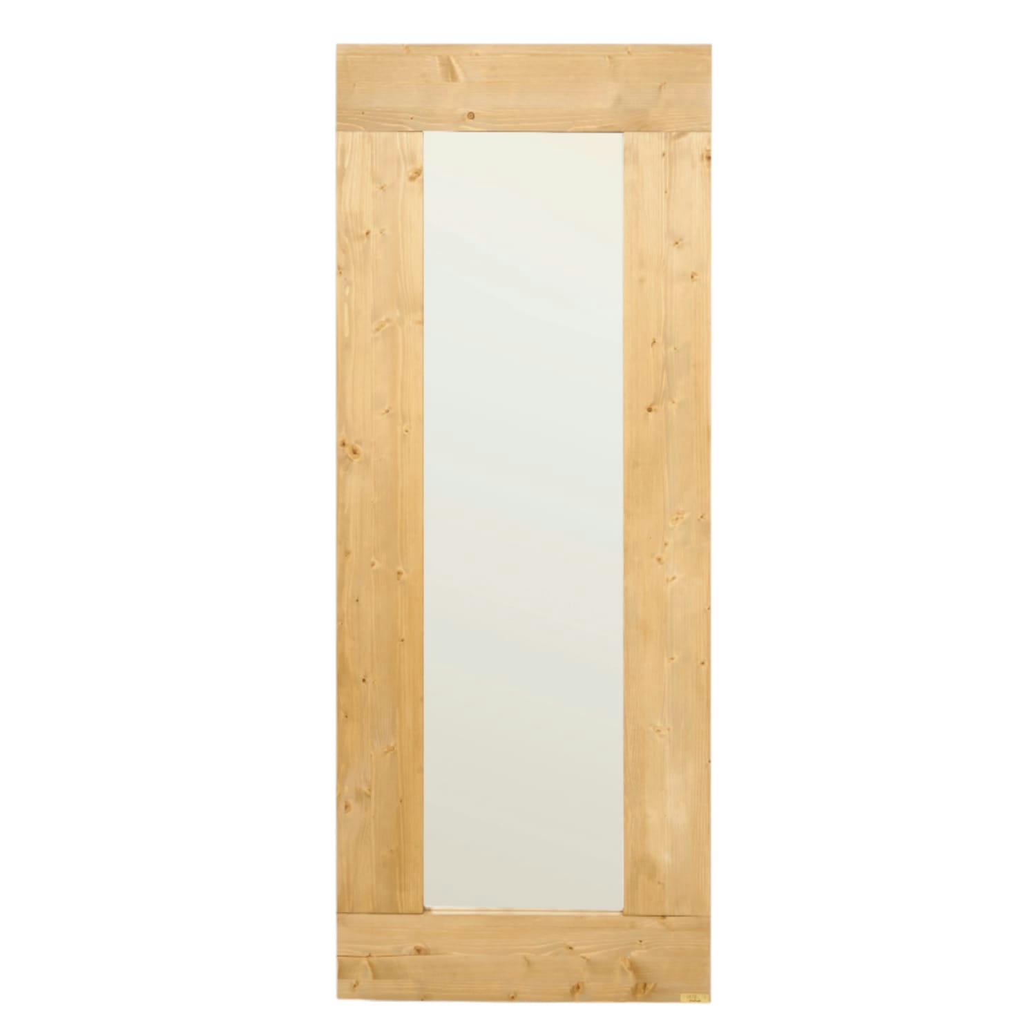 AMARIE - Miroir avec cadre en bois de couleur marron clair 165 cm