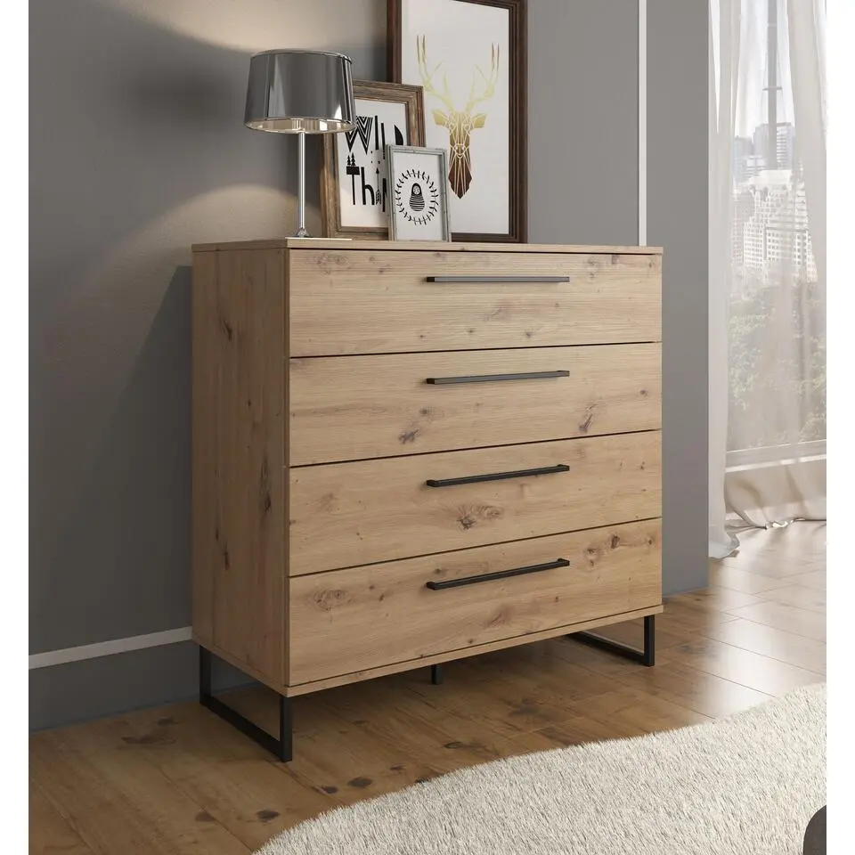 Meubella - Ladekast Saturn - Eiken - 91 cm