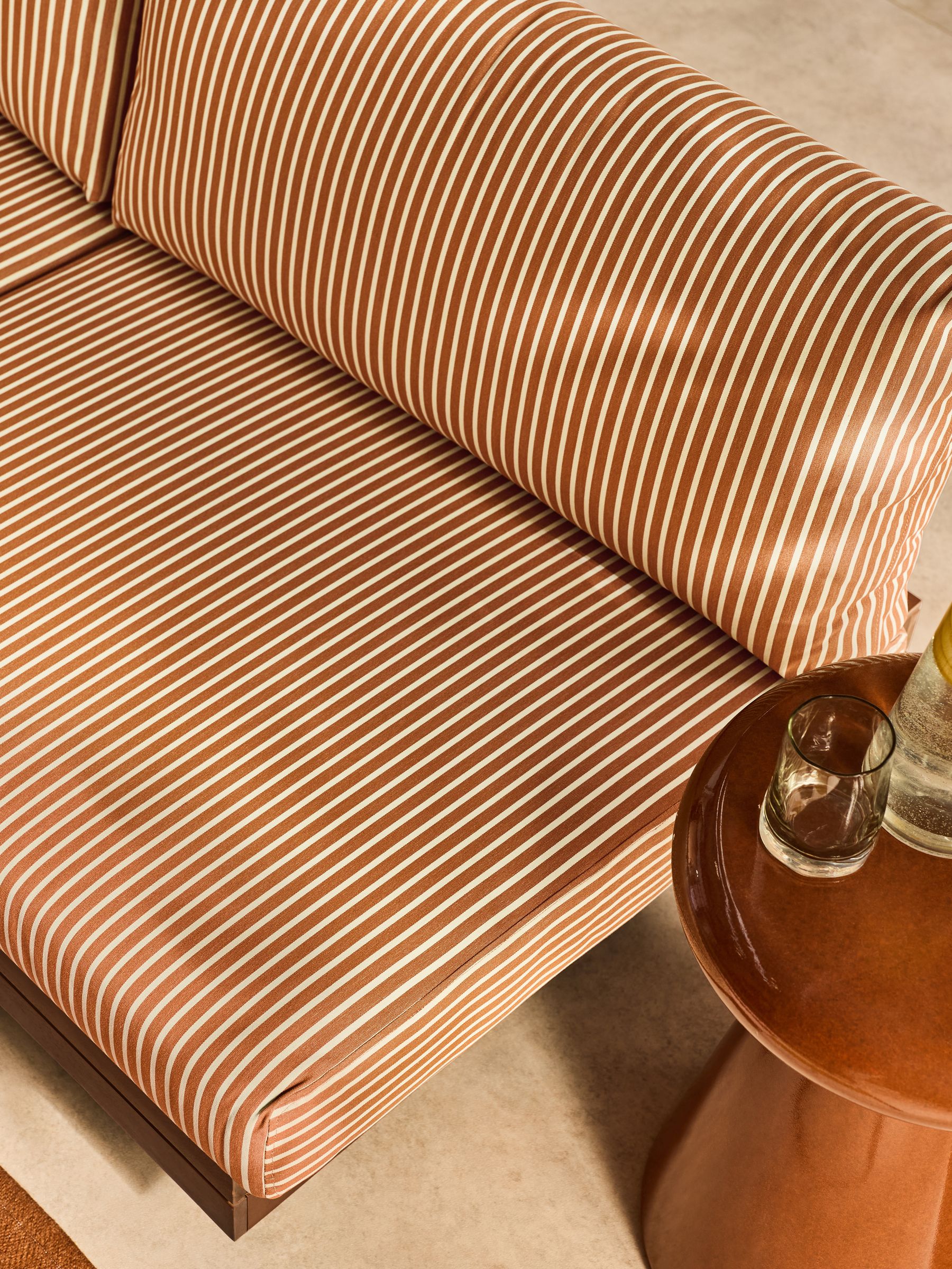 Avarna Garden 2 Seater Sofa in Green and Rust Stripe