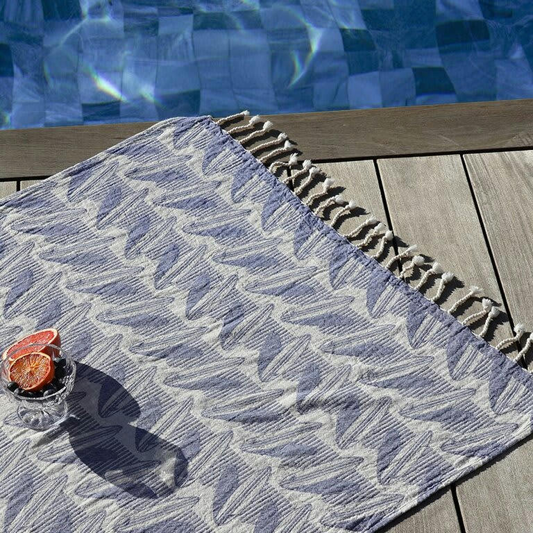 CÔTE DES BASQUE - Fouta coton Bleu Côte des Basques Outremer 90x160 cm