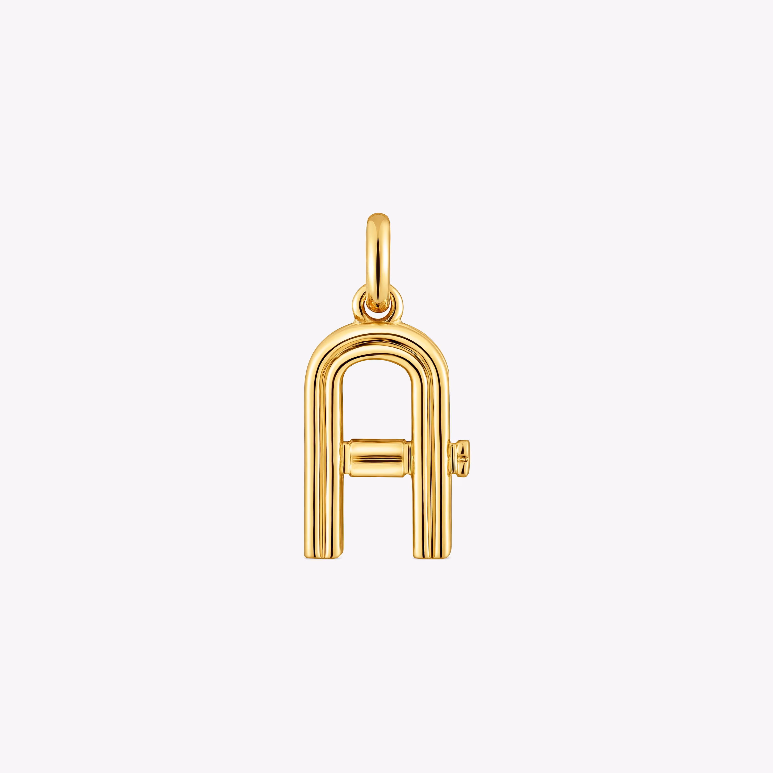 Colgante mediano letra A con baño de oro 18 kt sobre plata Alphabet