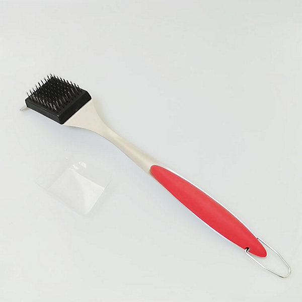 Brosse et grattoir en acier inoxydable de 41 cm, kit de nettoyage à long manche pour barbecues infrarouges à gaz et à charbon