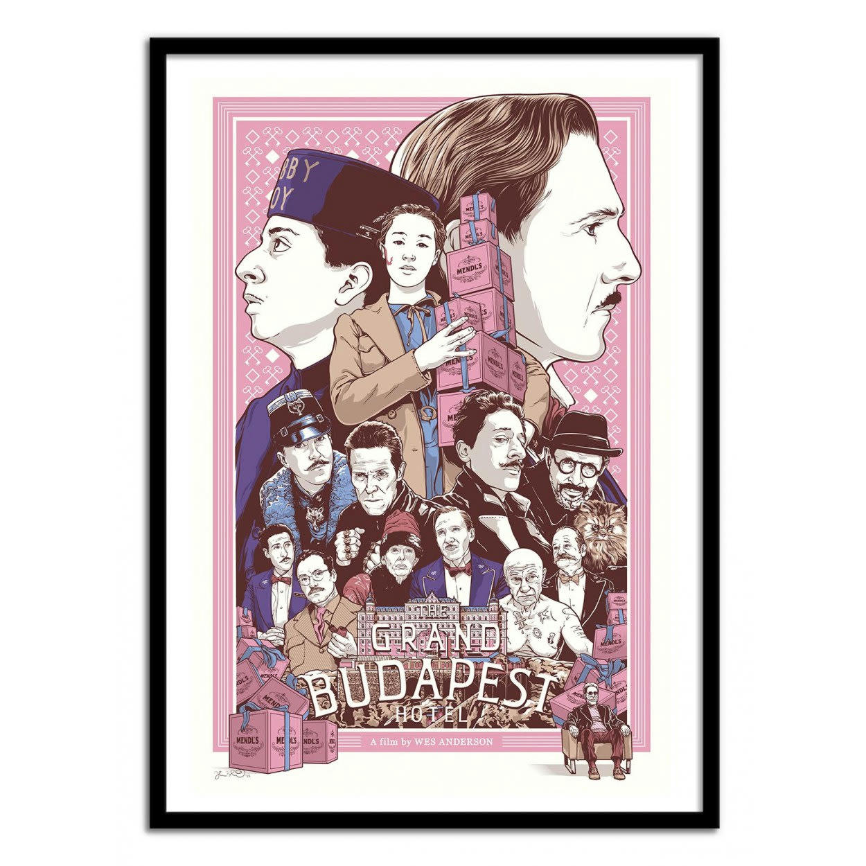 JOSHUA BUDICH - THE GRAND BUDAPEST HOTEL -  Affiche d'art 50 x 70 cm