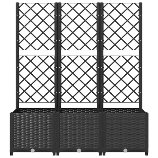 NNEVL Garden Planter with Trellis Black 120x40x136 cm PP
