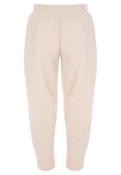 Womens Oatmeal Cotton Rich Barrel Joggers