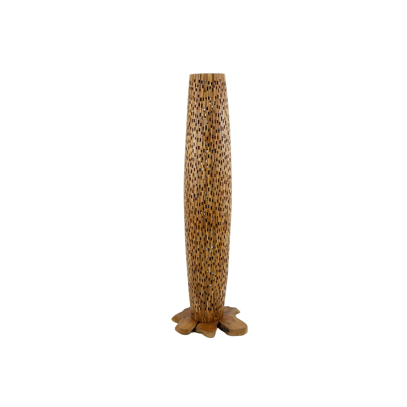 Giga Meubel Vloerlamp Bars - Naturel Teakhout - 3-Lichts - 40x40x145cm