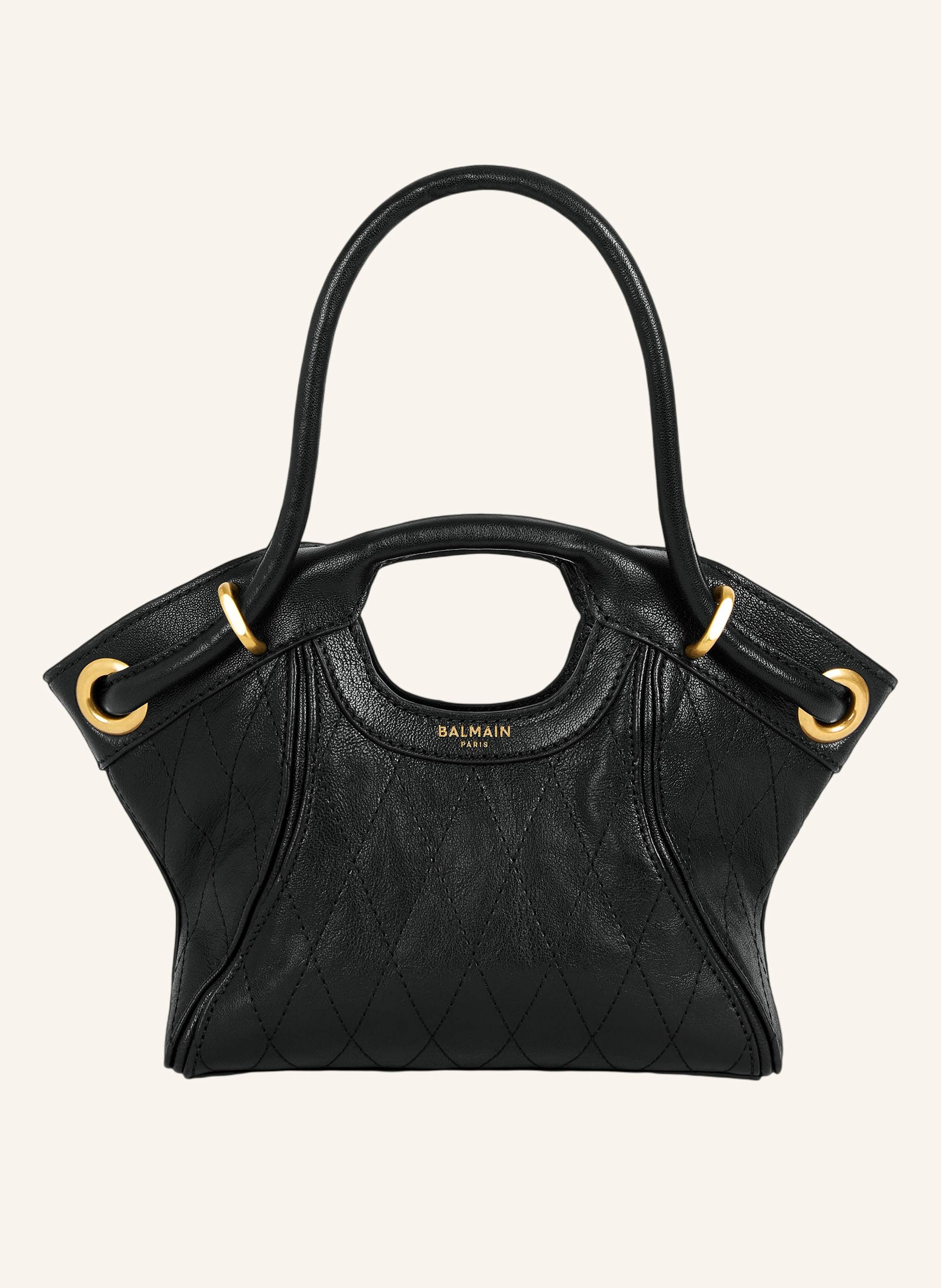 BALMAIN Kleiner Shopper aus Glattleder mit Ziernähten